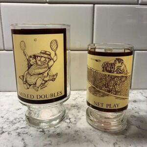 Gary Patterson Arby's 1982 Tennis Glasses Set of 2
